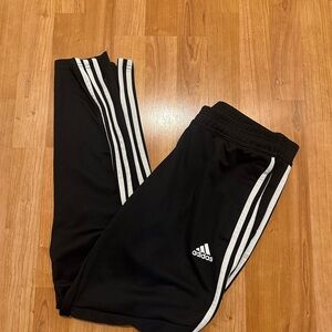 Adidas black Track Pants with white stripes climacool technology size medium